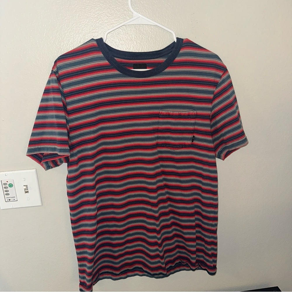 Vans Striped Red Blue Men's T-Shirt